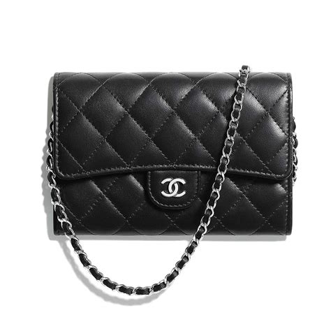 chanel chain scratch leather lambskin|Clutch with chain .